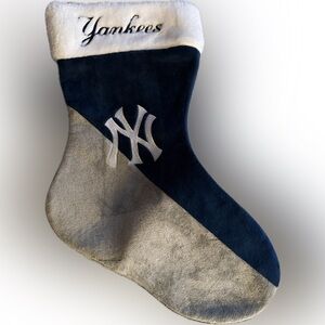 New York Yankees Christmas Holiday Stocking Navy & Gray Foco Genuine Merchandise